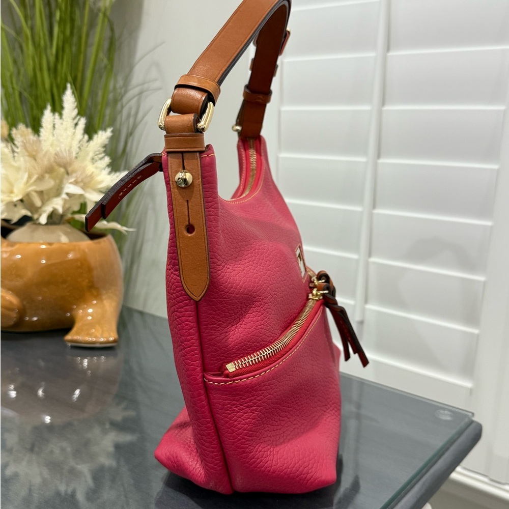 Dooney & Bourke Pink Leather Hobo Bag - Picture 5 of 9